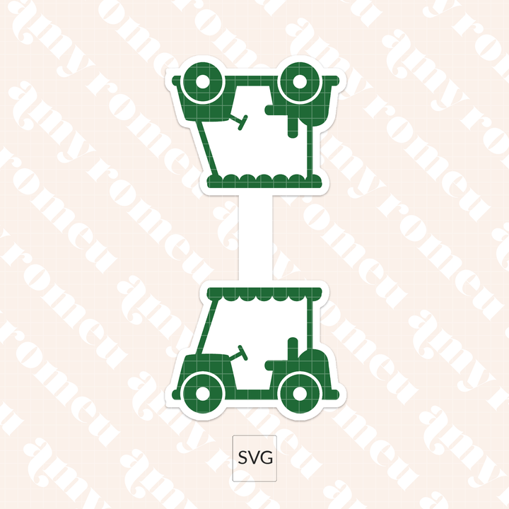 Golf Cart Faux Leather Keychain SVG