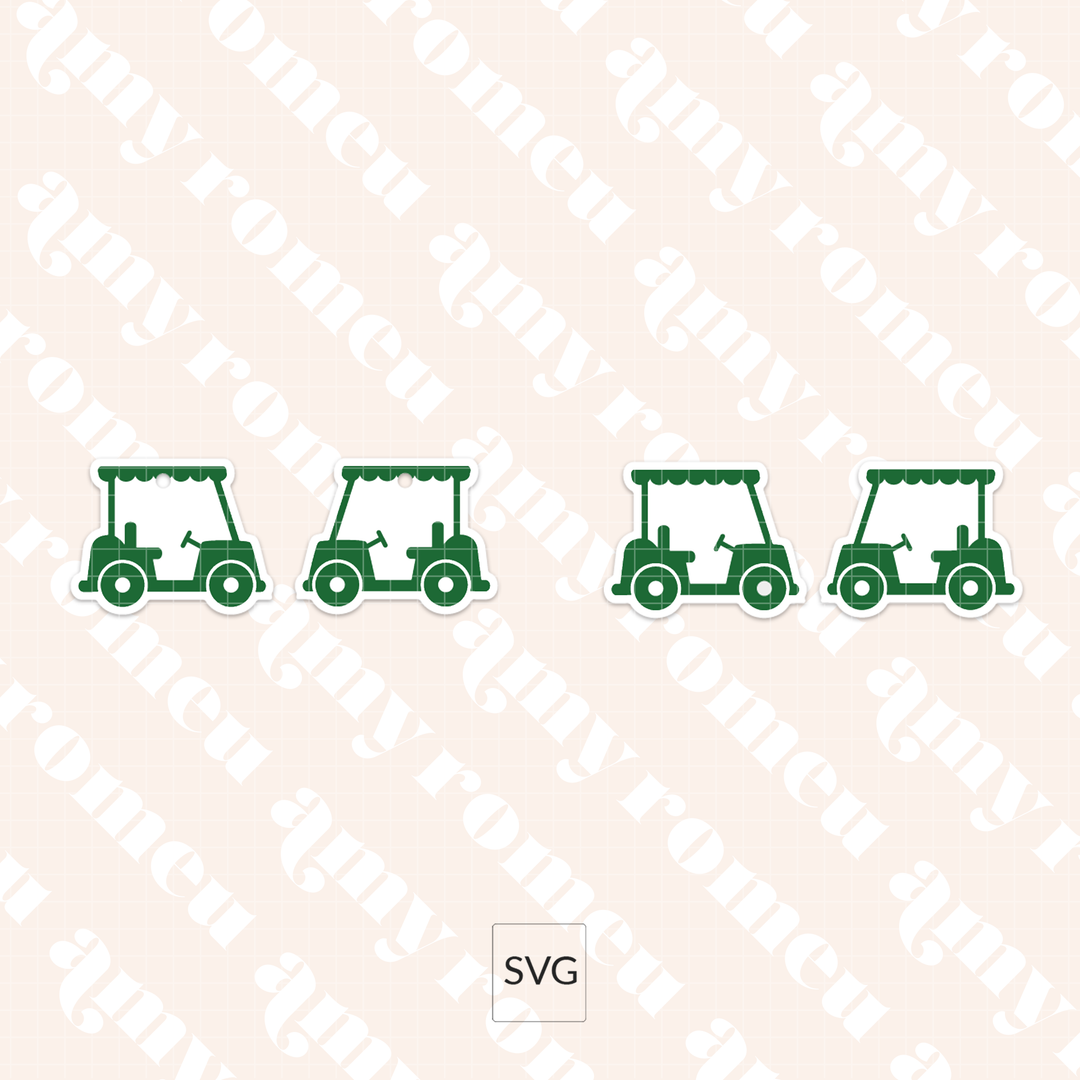 Faux Leather Golf Cart Earrings & Keychain SVG Bundle