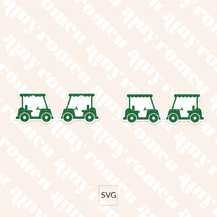 Faux Leather Golf Cart Earrings & Keychain SVG Bundle