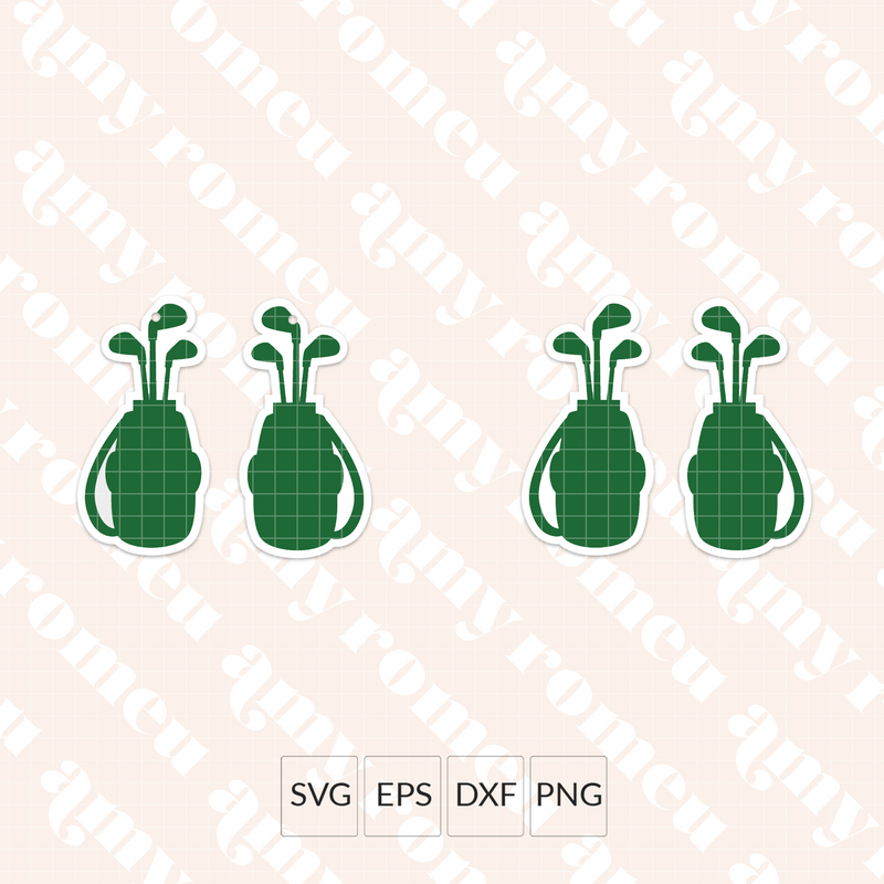 Golf Bag Faux Leather Earrings SVG