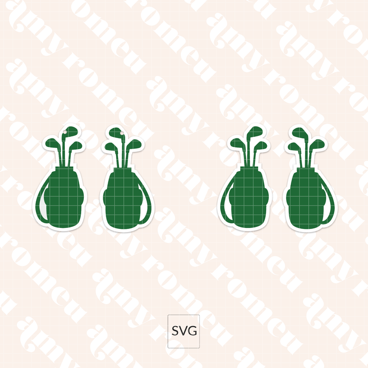 Faux Leather Golf Bag Earrings & Keychain SVG Bundle