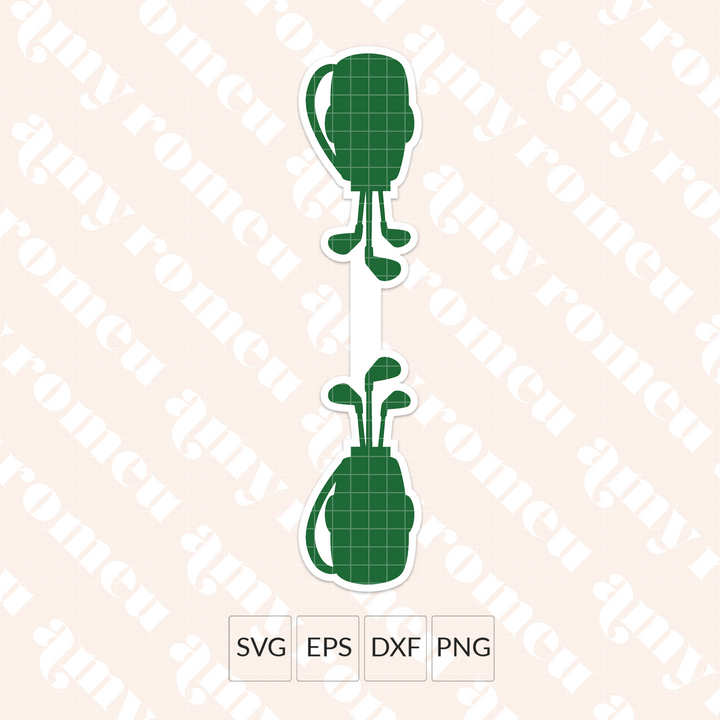 Golf Bag Faux Leather Key Chain SVG