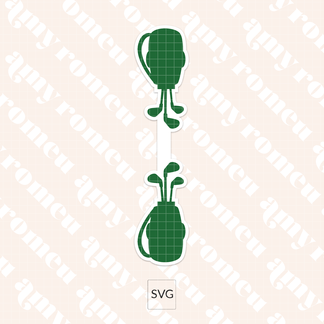 Golf Bag Faux Leather Keychain SVG