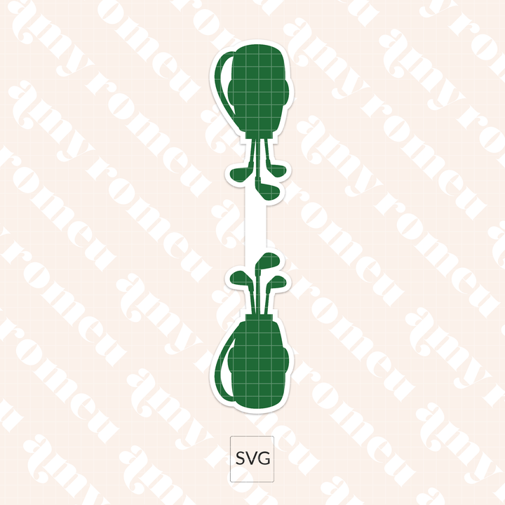 Golf Bag Faux Leather Keychain SVG