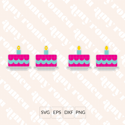 Birthday Cake Earrings SVG
