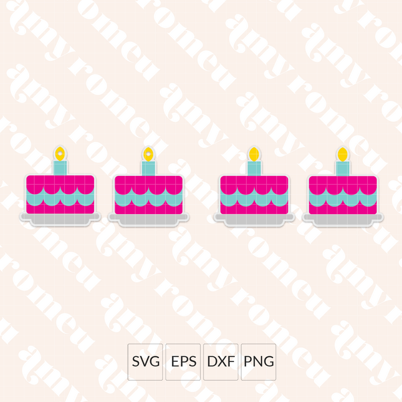 Birthday Cake Earrings SVG