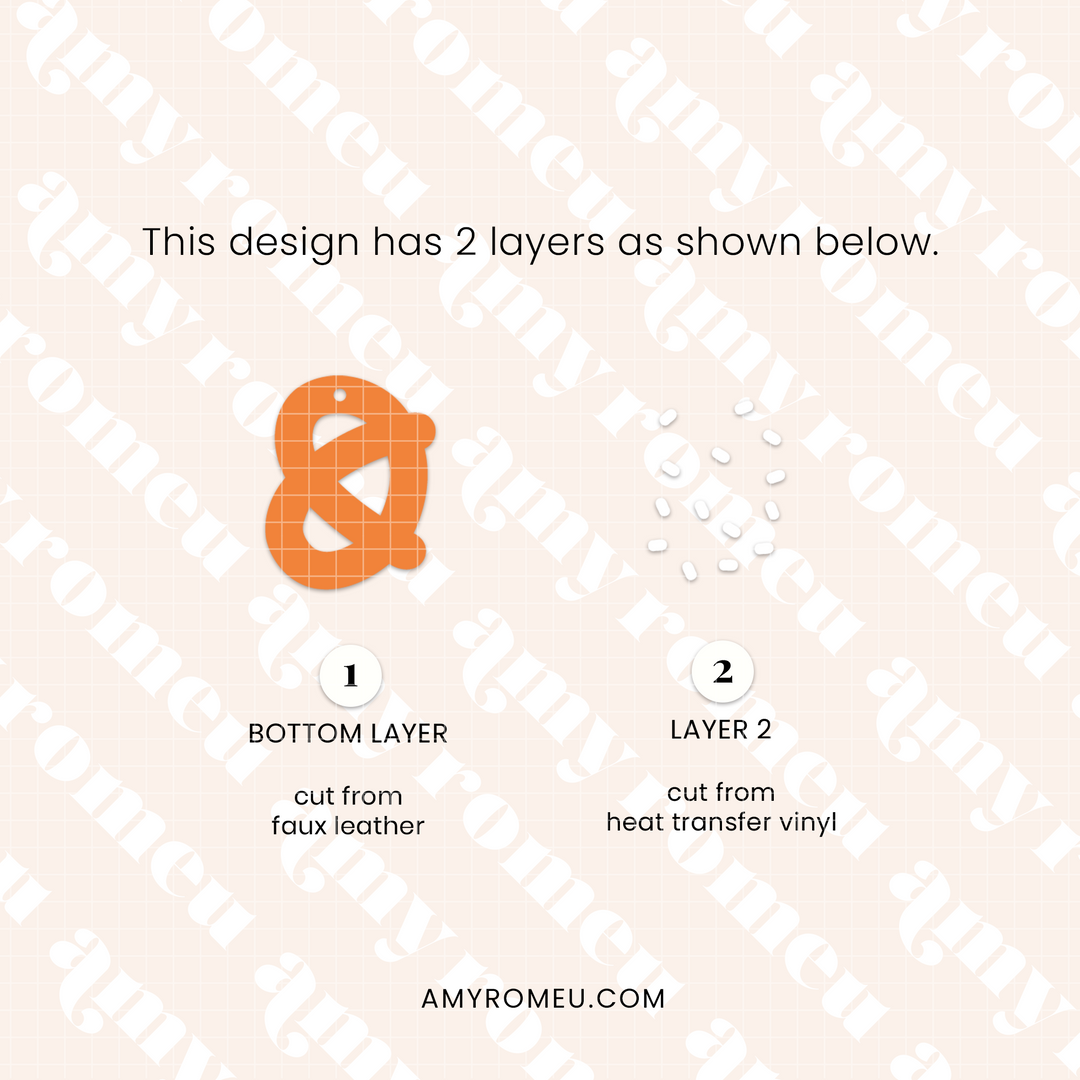 Faux Leather Pretzel Earrings SVG