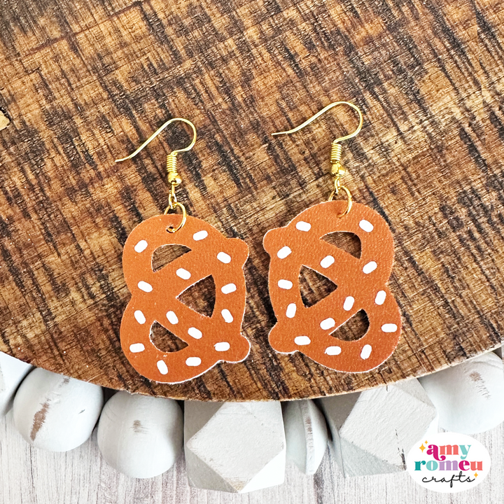 Faux Leather Pretzel Earrings SVG