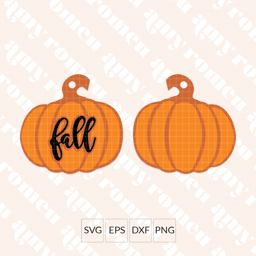 Fall Pumpkin Faux Leather Keychain SVG