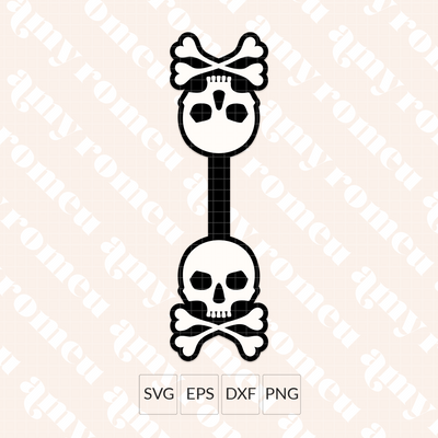 Skull Faux Leather Keychain SVG