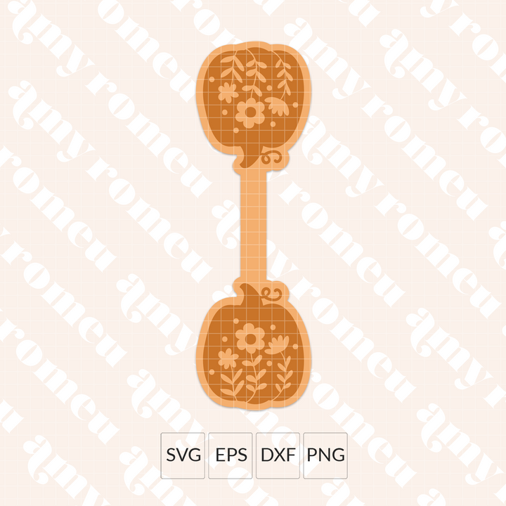 Boho Pumpkin Faux Leather Keychain SVG