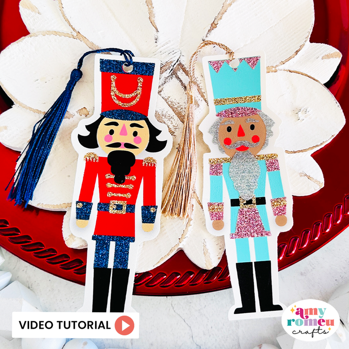 Faux Leather Christmas Nutcracker Bookmarks SVG