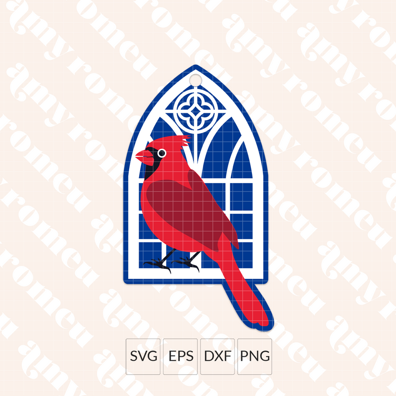 Faux Leather Cardinal Christmas Ornament SVG