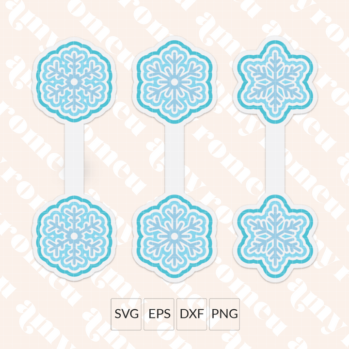 Faux Leather Snowflake Keychain SVGs