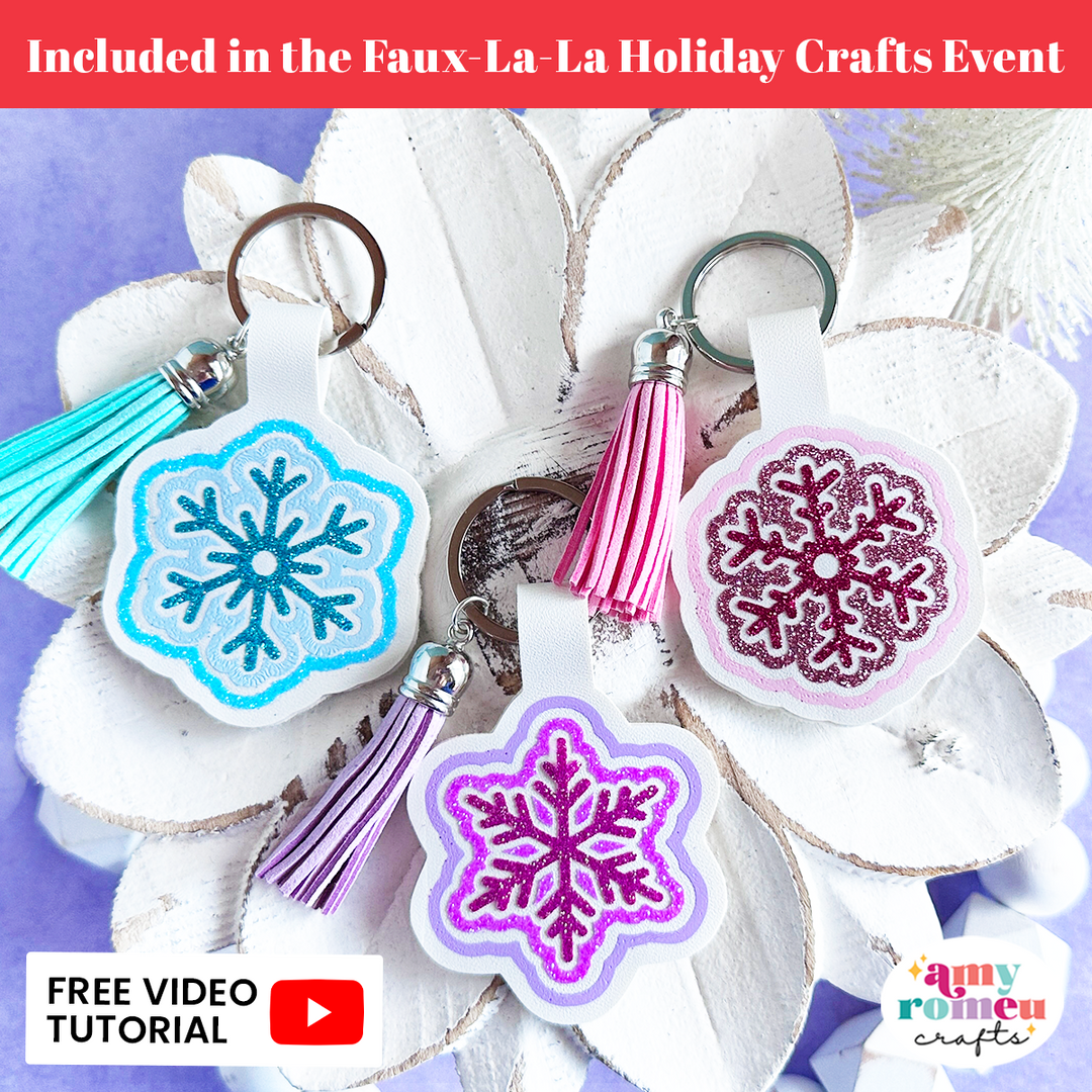 Faux Leather Snowflake Keychain SVGs