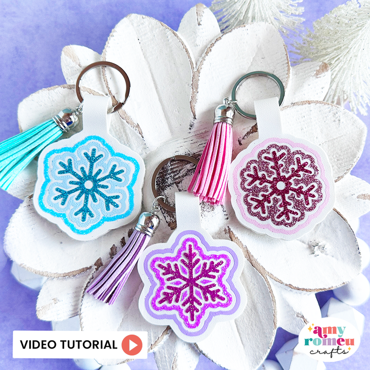 Faux Leather Snowflake Keychain SVGs