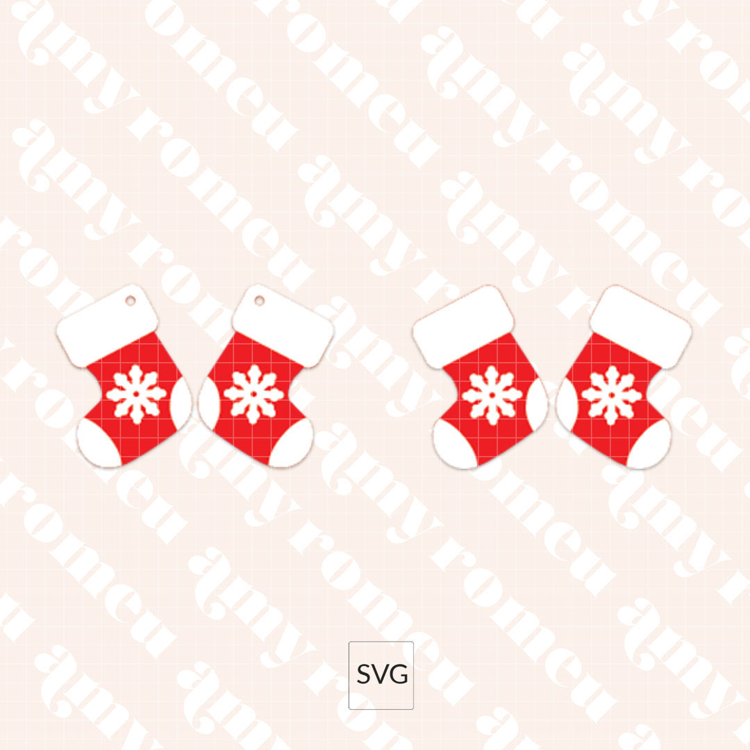 Faux Leather Snowflake Stocking Earrings SVG