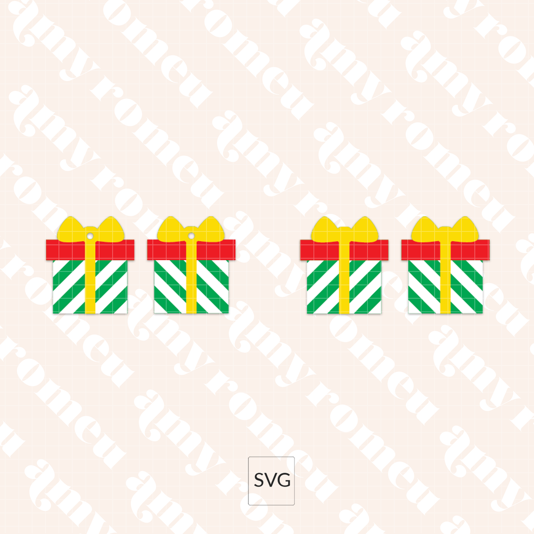 Faux Leather Christmas Gift Earrings SVG