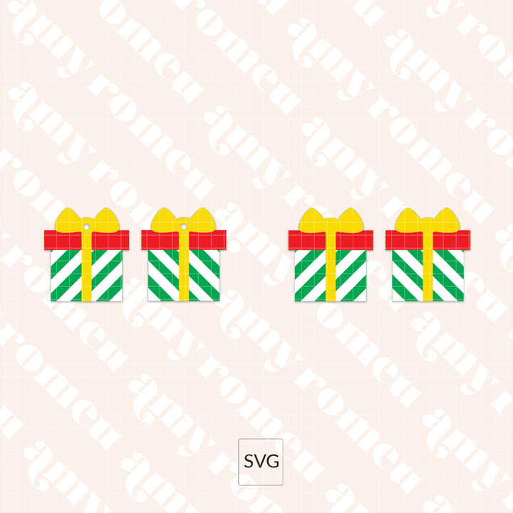 Faux Leather Christmas Gift Earrings SVG