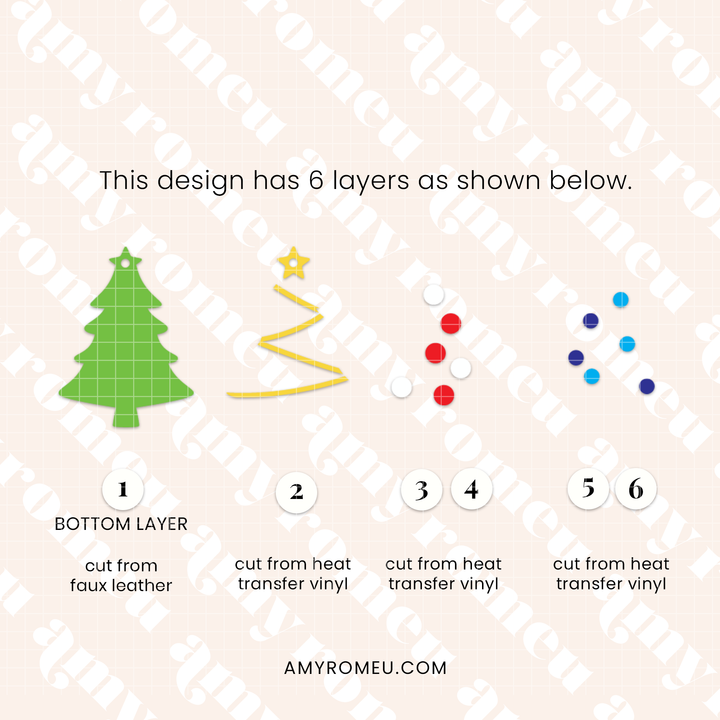 Faux Leather Christmas Tree Earrings SVG