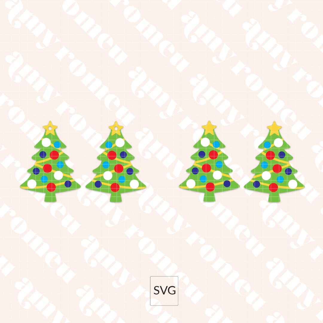 Faux Leather Christmas Tree Earrings SVG