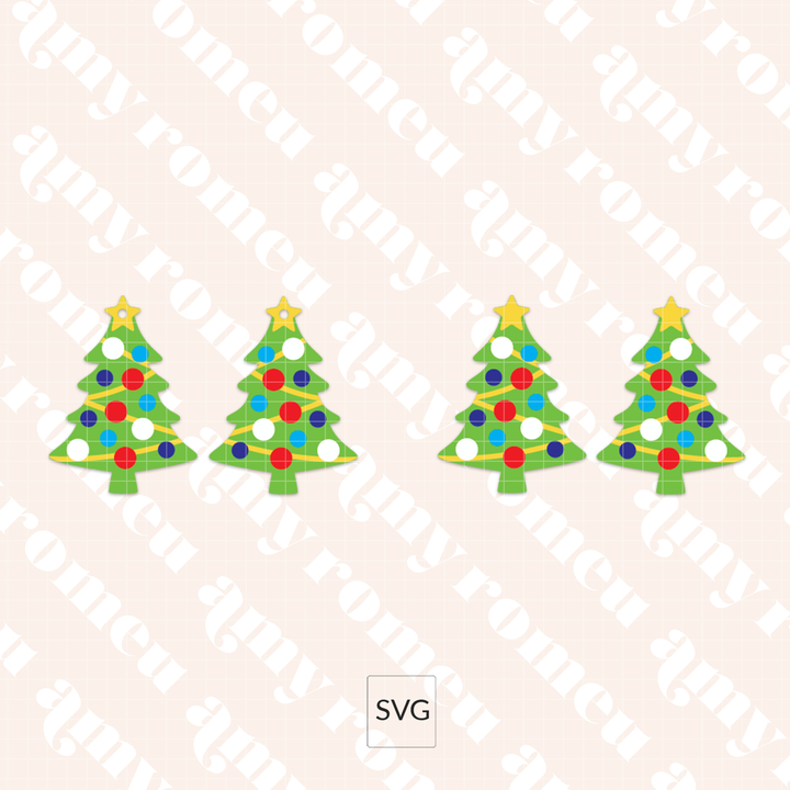Faux Leather Christmas Tree Earrings SVG