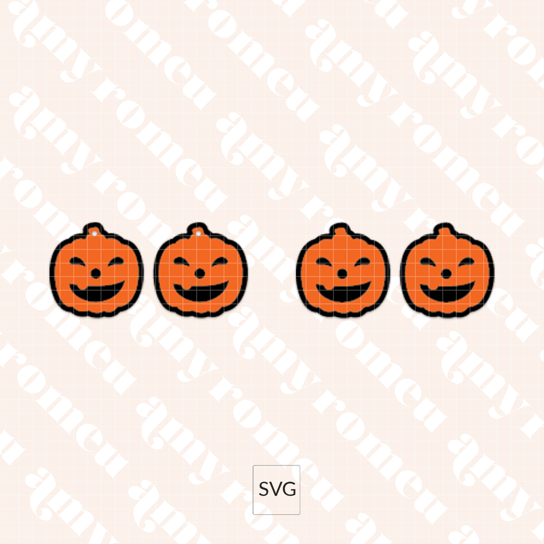 Faux Leather Jack O'Lantern Earrings SVG