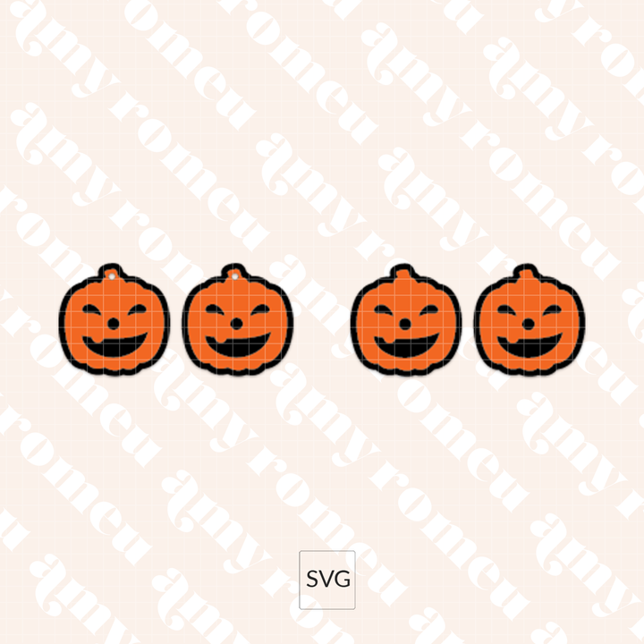 Faux Leather Jack O'Lantern Earrings SVG
