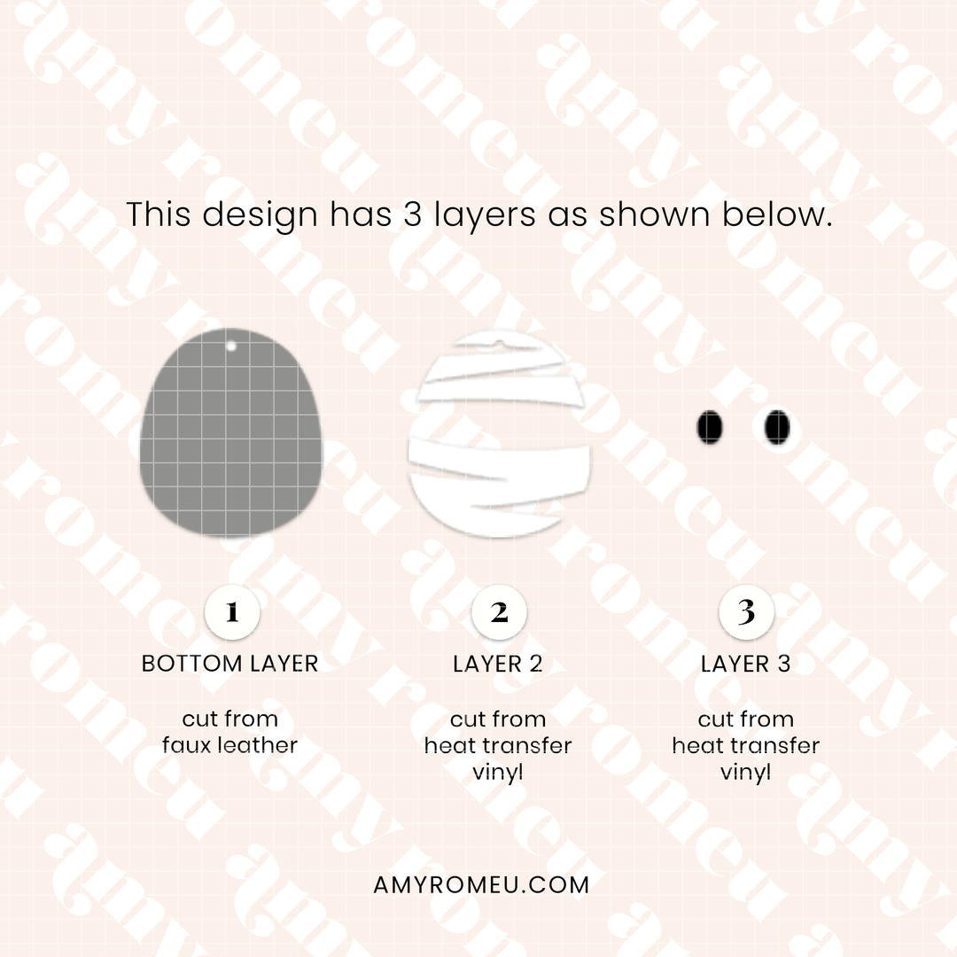 Faux Leather Mummy Earrings SVG