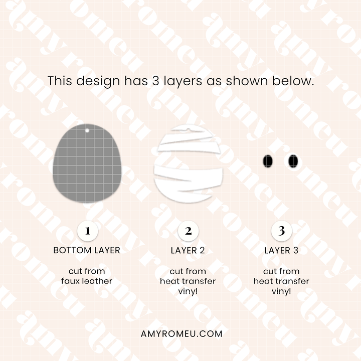 Faux Leather Mummy Earrings SVG