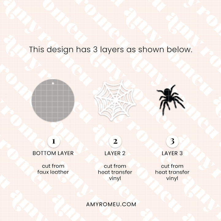 Faux Leather Spiderweb Circle Earrings SVG