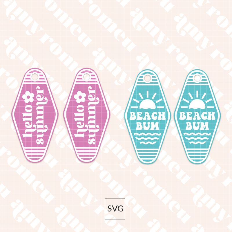 Summer Motel Keychain SVGs