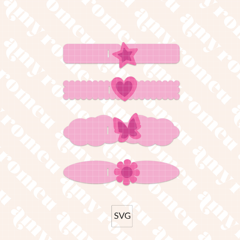 Summer Hair Snap Clips SVGs