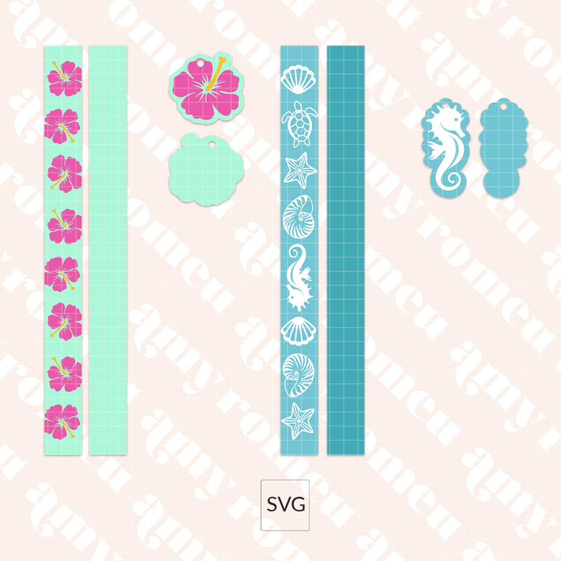 Summer Key Fob Wristlet SVGs