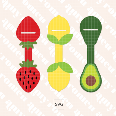 Set of 3 Fruity Quarter Keeper Keychain SVGs