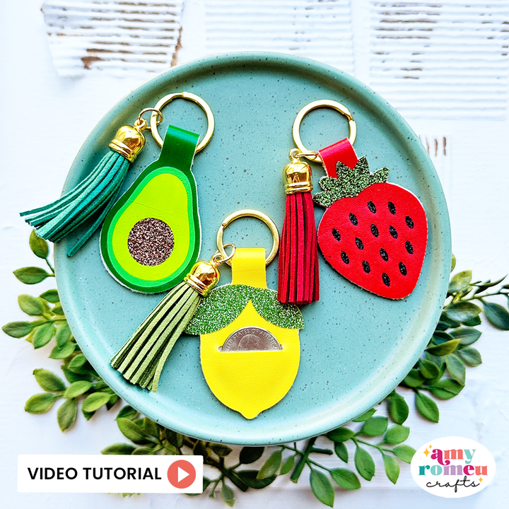 Set of 3 Fruity Quarter Keeper Keychain SVGs