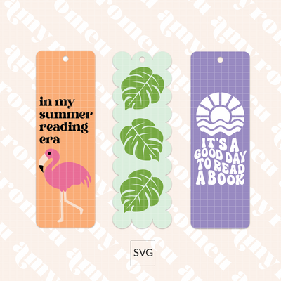 Set of 3 Summer Bookmark SVGs