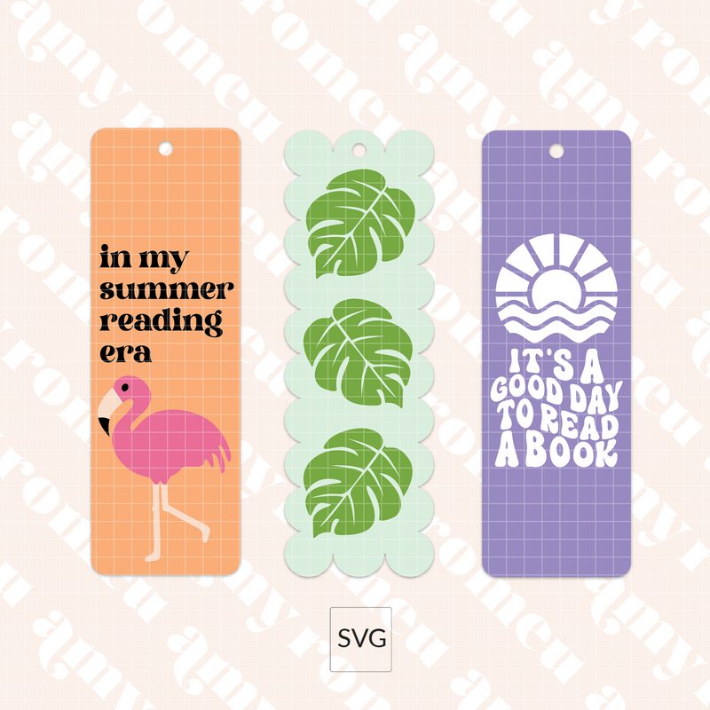 Set of 3 Summer Bookmark SVGs