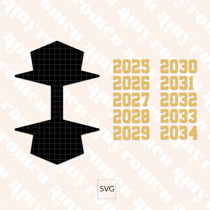 Graduation Cap Faux Leather Keychain SVG Bundle