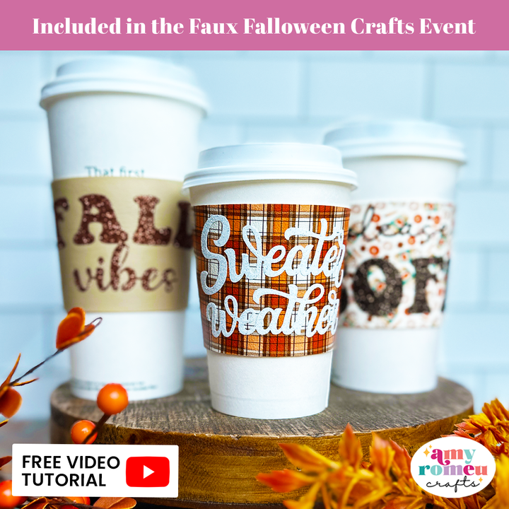 Set of 4 Fall Coffee Cup Sleeve SVGs