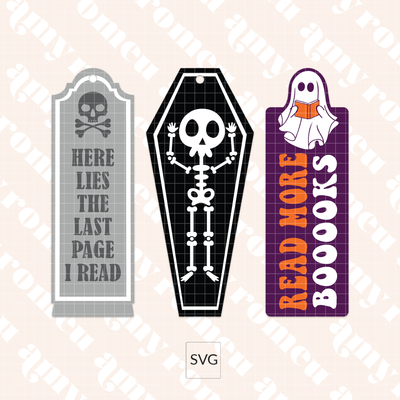 Set of 3 Halloween Bookmarks SVGs