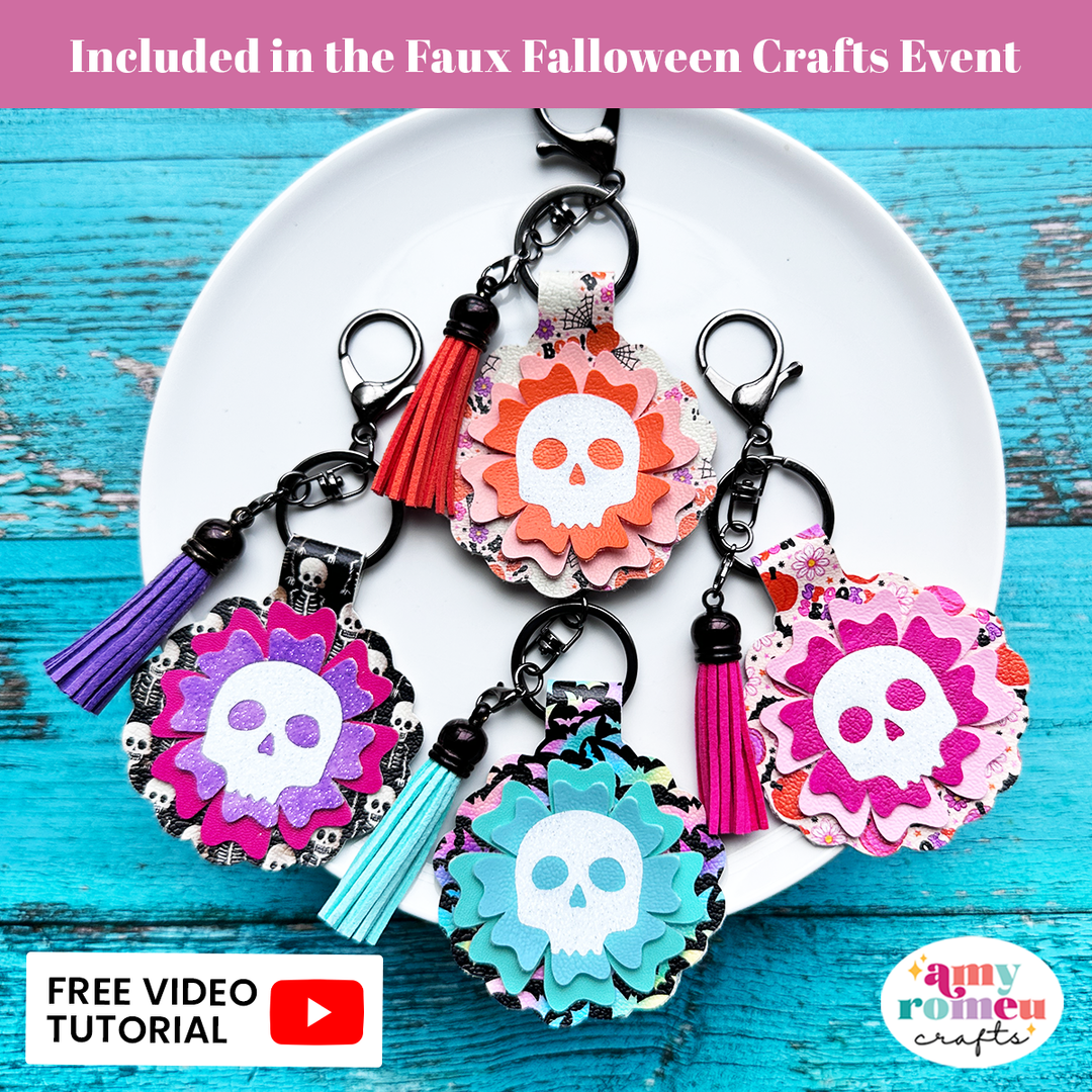 Skull Flower Purse Charm SVG