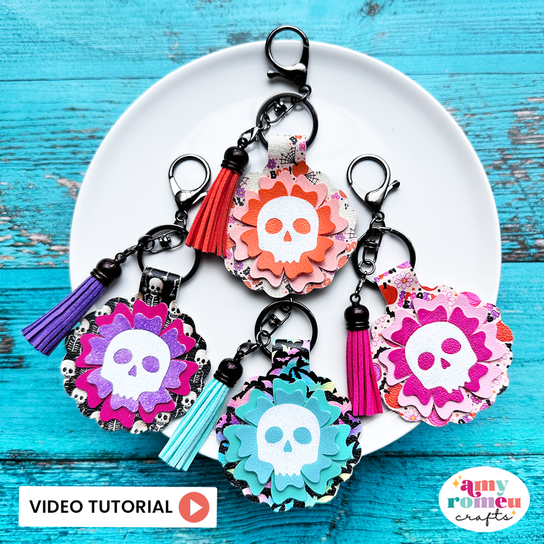 Skull Flower Purse Charm SVG