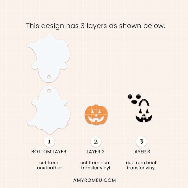 Set of 3 Ghost Keychain SVGs