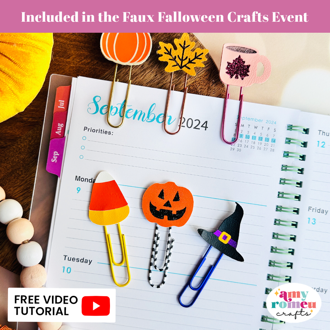 Set of 6 Fall & Halloween Planner Clip SVGs