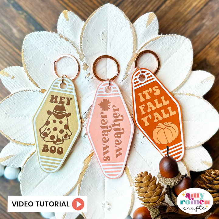 Faux Leather Fall Motel Keychain SVG Bundle