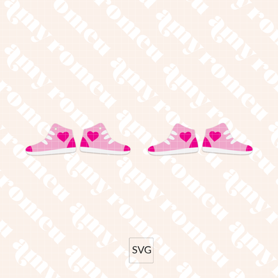 Heart High Top Sneaker Earrings SVG