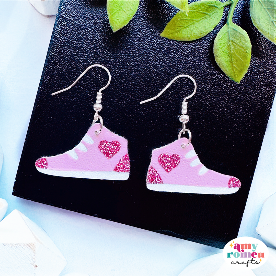 Heart High Top Sneaker Earrings SVG