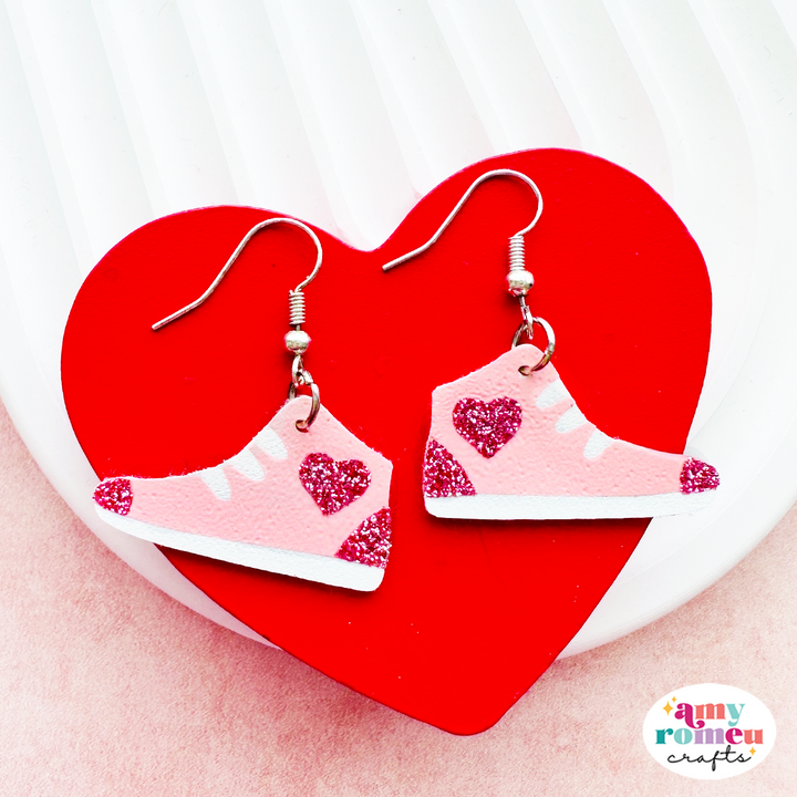 Heart High Top Sneaker Earrings SVG