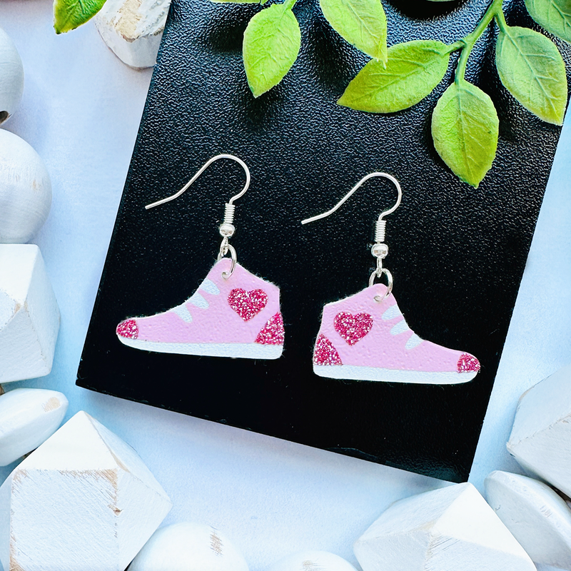 Heart High Top Sneaker Earrings SVG